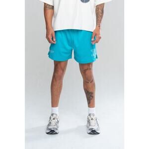 Inaka Power Unisex Classic Mesh Gym Shorts Teal Size Large